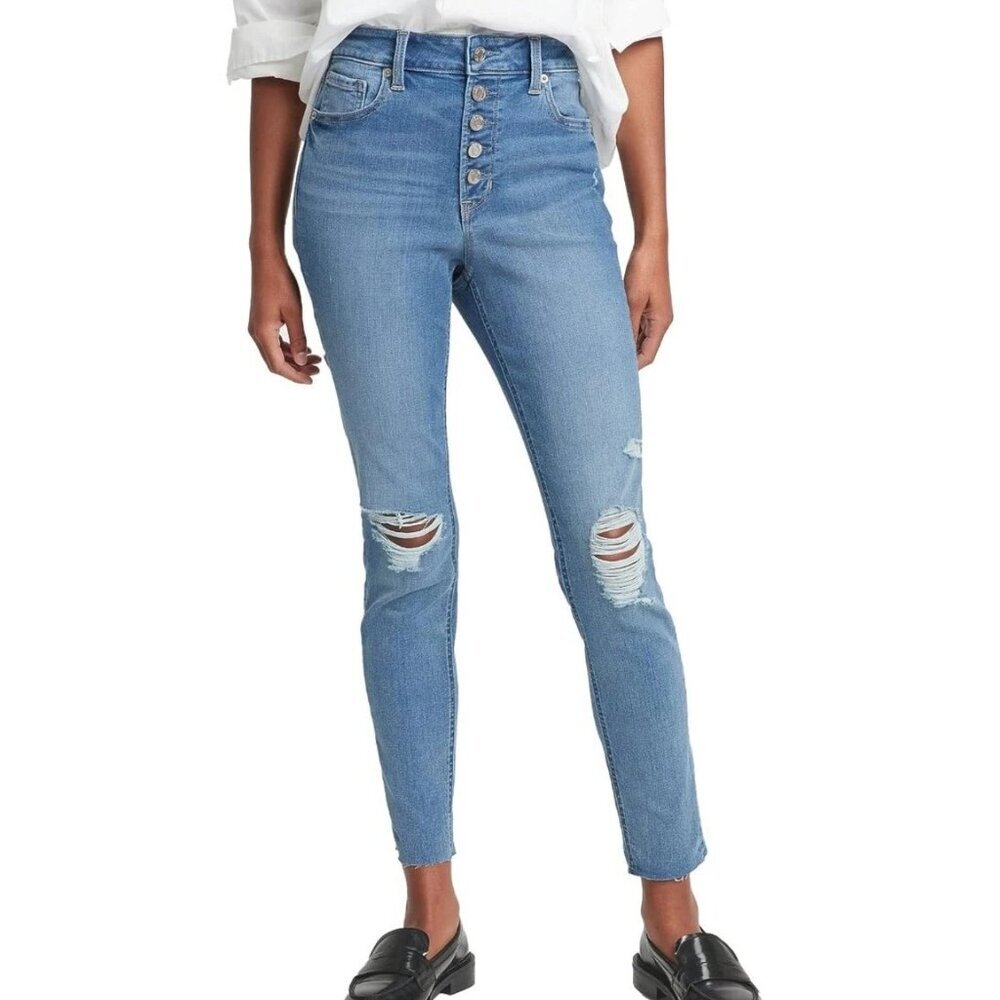 GAP Denim High Rise Universal Legging Jeans, Medium Blue, Size 8 / 29 R, Jegging